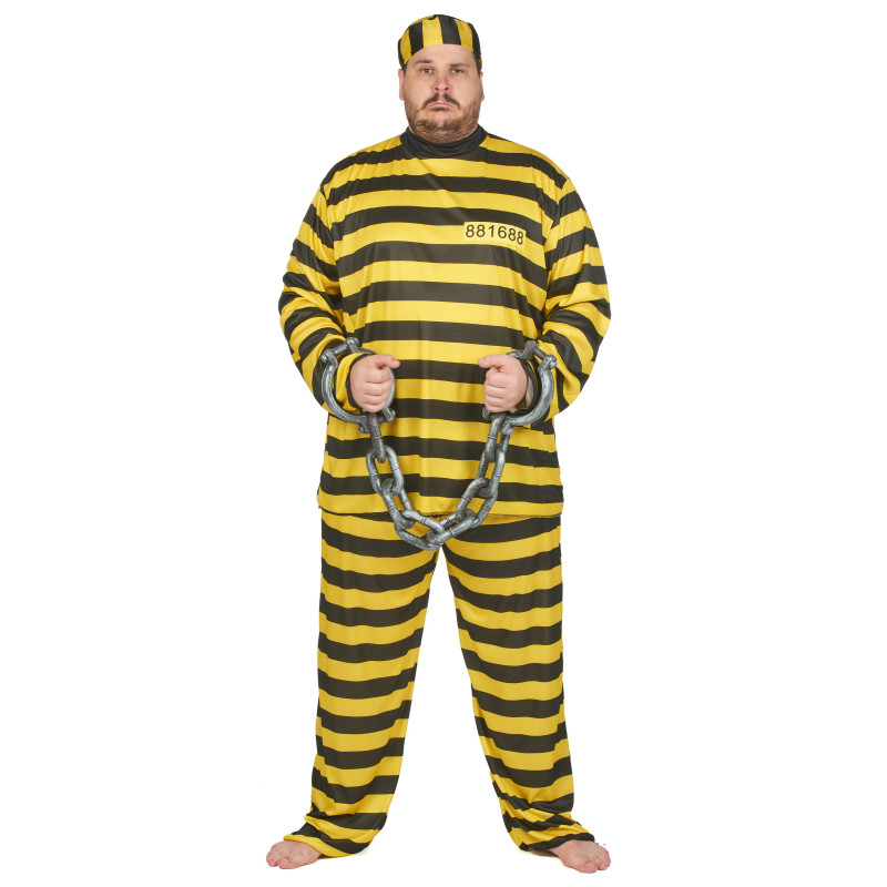 D√©guisement grande taille prisonnier jaune adulte  