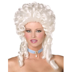 Perruque boucl√©e baroque blanche femme  