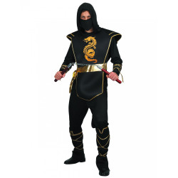 D√©guisement ninja noir et dor√© homme  