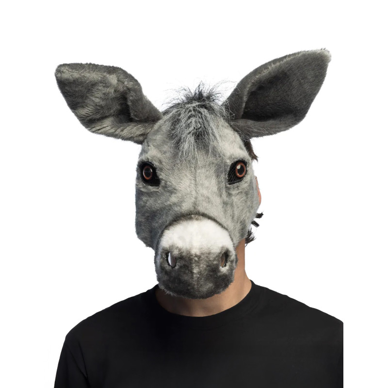 Demi-masque peluche √¢ne adulte  