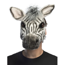 Demi-masque peluche z√®bre adulte  
