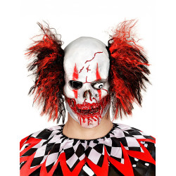Masque latex clown rouge sanglant adulte Halloween  