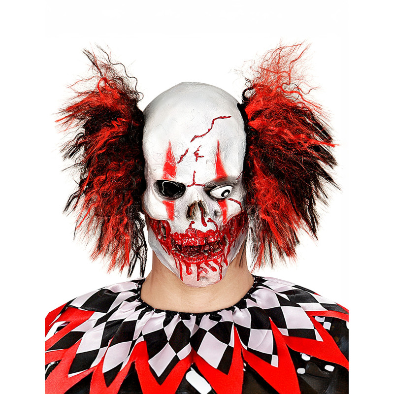 Masque latex clown rouge sanglant adulte Halloween  