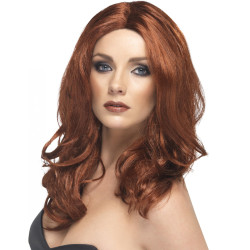 Perruque longue auburn femme  