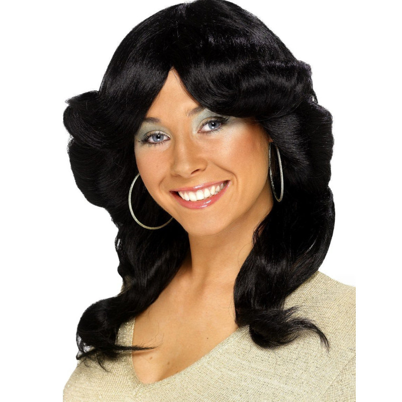 Perruque noire ann√©es 70 femme  