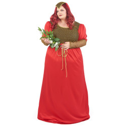 D√©guisement grande taille m√©di√©val rouge femme  