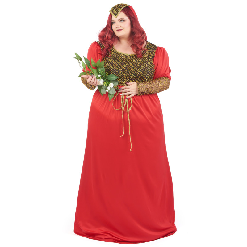 D√©guisement grande taille m√©di√©val rouge femme  