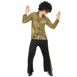 D√©guisement disco dor√© √† paillettes homme  
