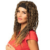 Perruque chatain rasta avec bandeau femme  