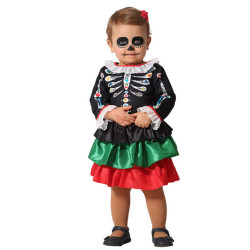 D√©guisement squelette Dia de los muertos b√©b√© fille  