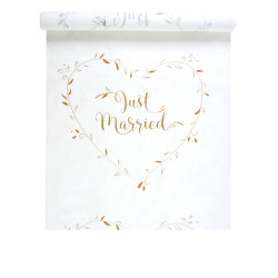 Tapis de c√©r√©monie just married blanc et or 10 m x 75 cm mariage chic  