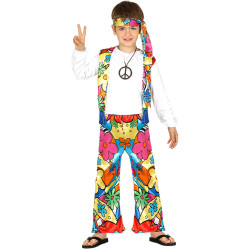 D√©guisement hippie √† grosses fleurs enfant  