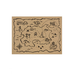 6 Sets de table en papier kraft carte aux tr√©sors 40 x 30 cm  