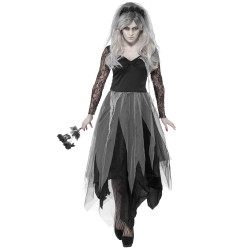 D√©guisement fant√¥me mari√©e noire femme Halloween  