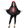 Poncho squelette color√© Dia de los muertos adulte  
