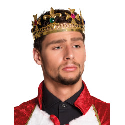 Couronne roi avec faux joyaux adulte  