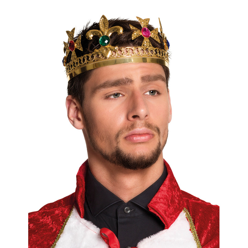 Couronne roi avec faux joyaux adulte  