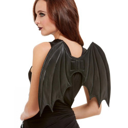 Ailes chauve souris matelass√©es noires 50 cm adulte  