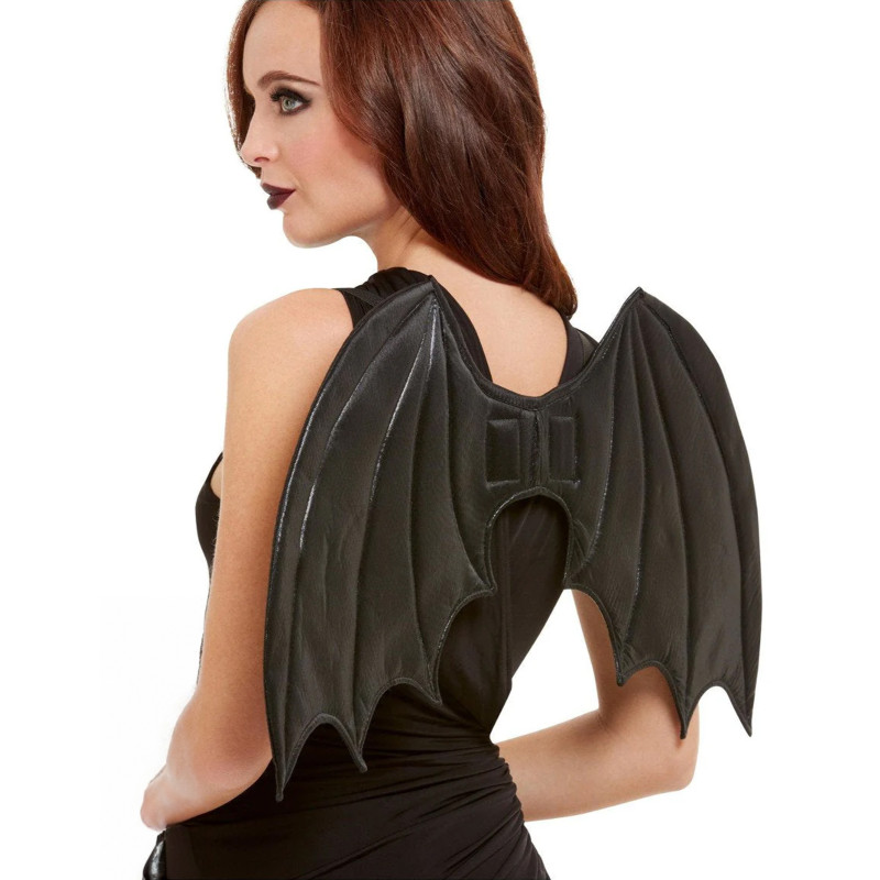 Ailes chauve souris matelass√©es noires 50 cm adulte  