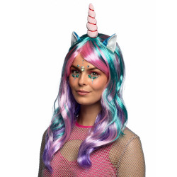 Perruque longue licorne des r√™ves femme  