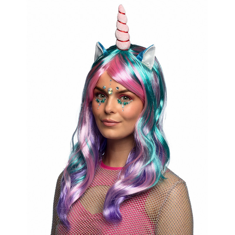 Perruque longue licorne des r√™ves femme  