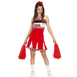 D√©guisement pompom girl rouge adolescente  