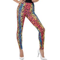 Legging l√©opard multicolore adulte  