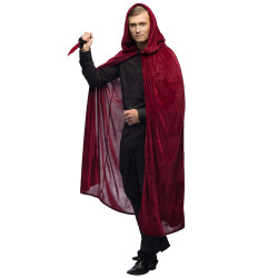 Cape √† capuche rouge bordeaux 170 cm  