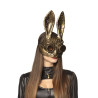 Demi masque lapin dor√© adulte Steampunk  