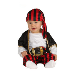 D√©guisement capitaine des pirates noir et rouge b√©b√©  