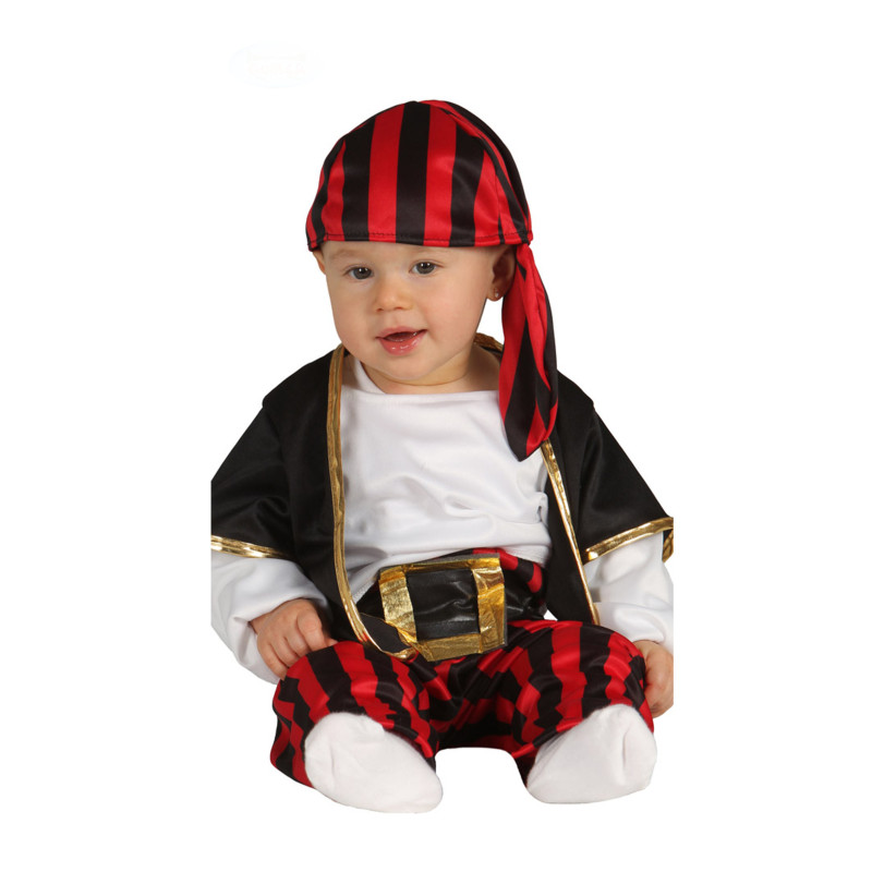 D√©guisement capitaine des pirates noir et rouge b√©b√©  