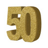 D√©coration de table 50 ans dor√©e 20 x 20 cm  