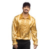 Chemise disco dor√©e homme  