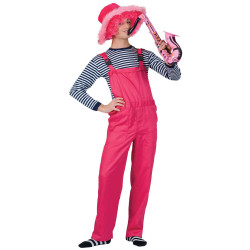 D√©guisement combinaison rose fluo adulte  