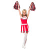 D√©guisement pompom girl blanc et rouge femme  