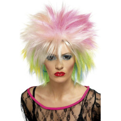 Perruque courte multicolore punk femme  