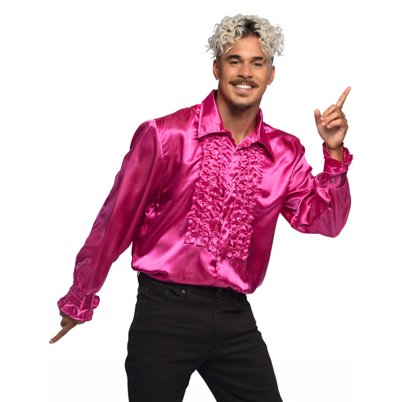 Chemise disco rose homme  