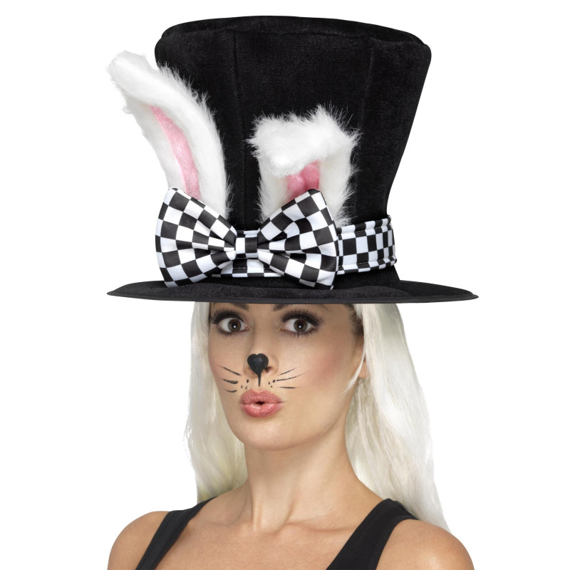 Chapeau haut de forme lapin adulte  