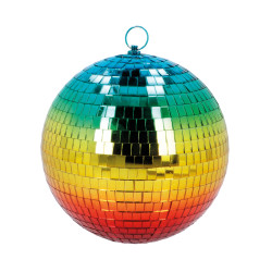 Boule √† facettes disco arc en ciel 20 cm  