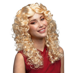 Perruque boucl√©e blonde de star de la pop femme  