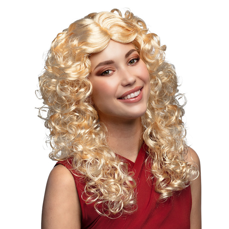 Perruque boucl√©e blonde de star de la pop femme  