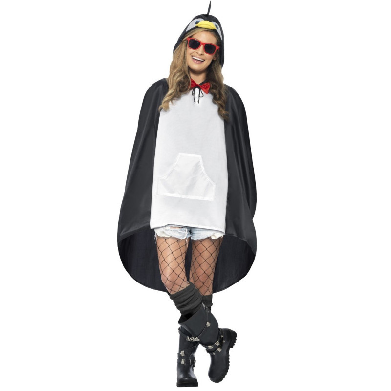 Poncho pingouin adulte  