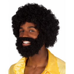 Perruque Mambo avec barbe et moustache Adulte  