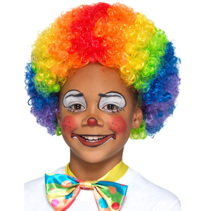 Perruque clown multicolore enfant  