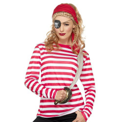 T-shirt ray√© rouge et blanc adulte  