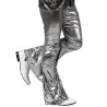 Pantalon disco holographique argent homme  