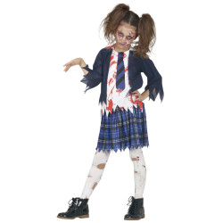 D√©guisement √©coliere zombie bleue fille  