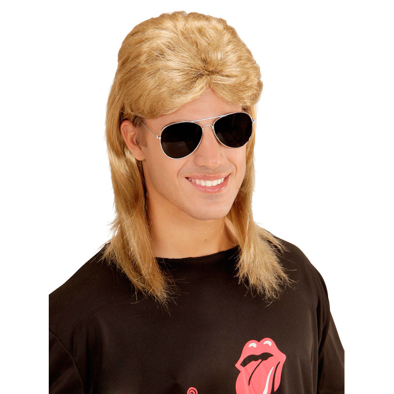 Perruque et lunettes ann√©es 80 hommes  