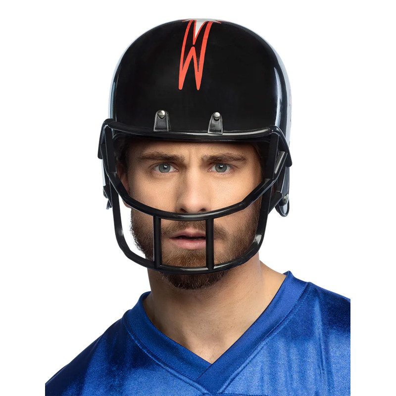 Casque footballeur am√©ricain noir adulte  