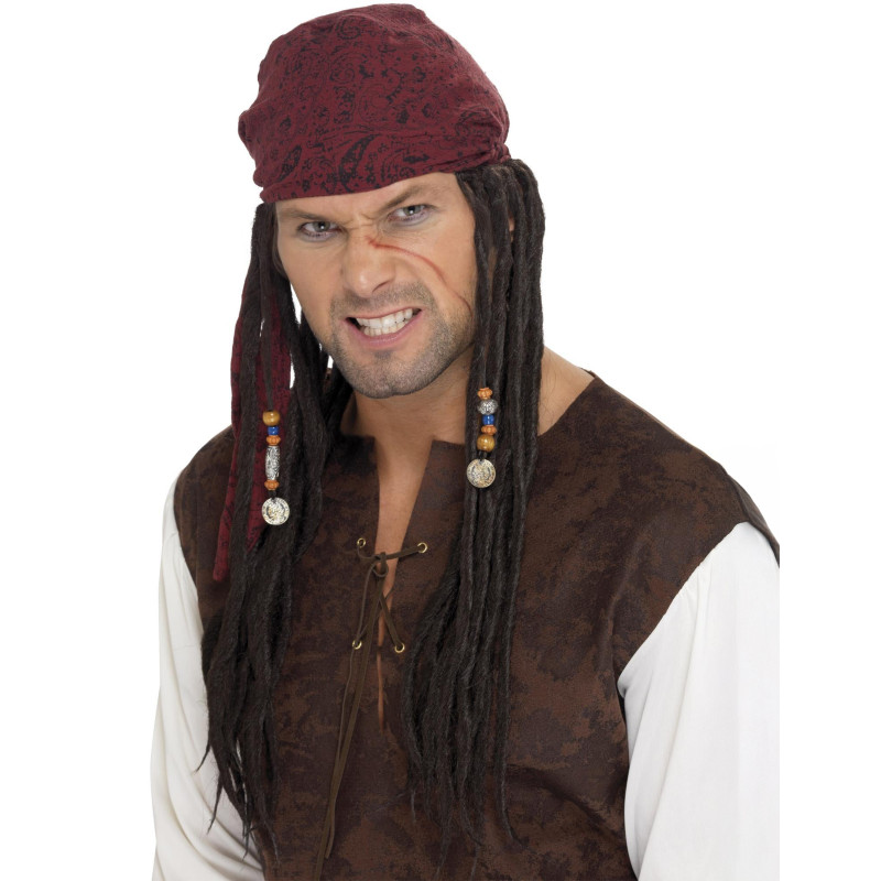 Perruque pirate dreadlocks homme  